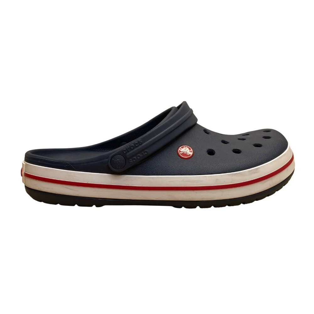 Crocs Men’s Navy EVA With Strap Slip-On Clogs Size 12